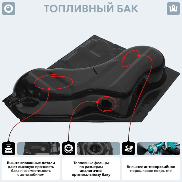 Купить Топливный бак Opel Kadett E, 1984-1993 г.в. (антикоррозия) Топливный бак Opel Kadett E, 1984-1993 г.в. (антикоррозия)